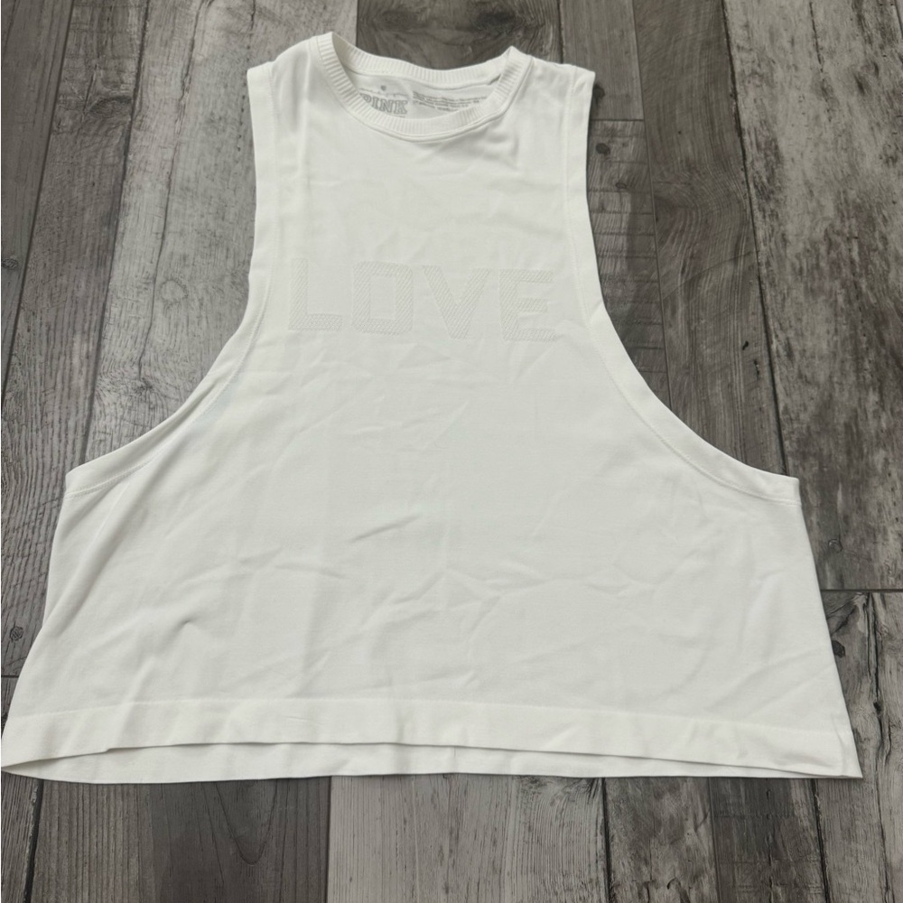 Victoria’s Secret PINK Spiritual Gangster LOVE Graphic White Tank Top XS/S Small
